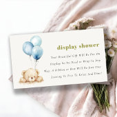 Blue Bearly Wait Balloon Baby Display Shower Informatiekaartje