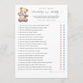 Blue Bearly Wait–Mommy or Daddy? 20-Questions game Advieskaart (Voorkant)