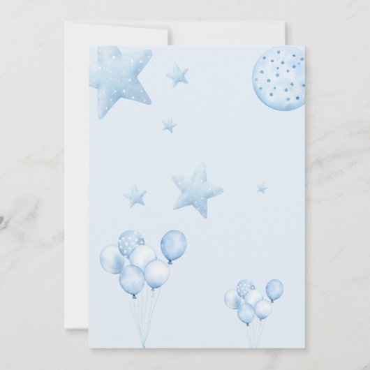 Blue Bearly Wait Schattige Beer Baby shower Kaart (Achterkant)