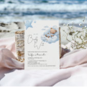 Blue Bearly Wait Schattige Beer Baby shower Kaart