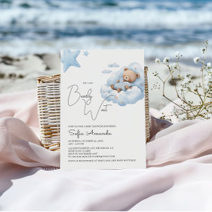 Blue Bearly Wait Schattige Beer Baby shower Kaart