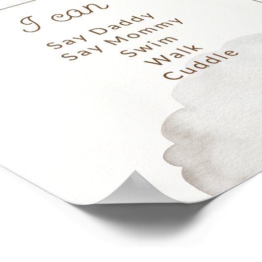 Blue Beary eerste verjaardag mijlpaal Poster (Hoek)