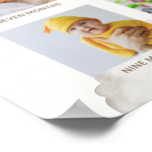 Blue Beary First Birthday Photo Timeline Poster (Hoek)