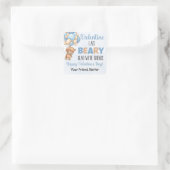 Blue Beary Glad We zijn vrienden Valentijnsdag Vierkante Sticker (Tas)