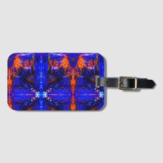 Blue Beast Running Fire Bagagelabel (Voorkant (horizontaal))