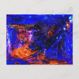 Blue Beast Running Fire Briefkaart