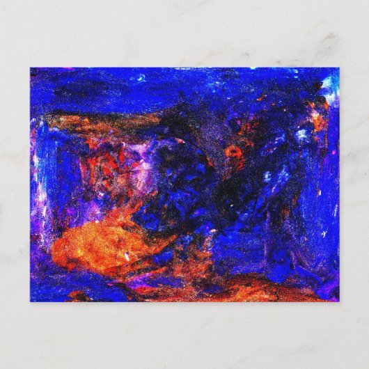 Blue Beast Running Fire Briefkaart (Voorkant)