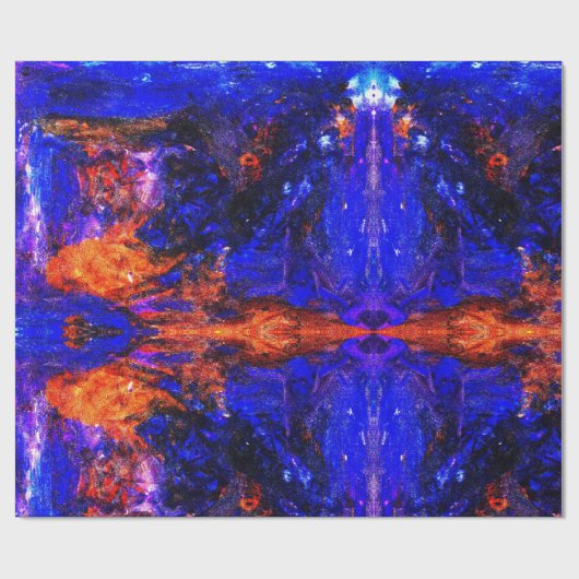 Blue Beast Running Fire Cadeaupapier (Vlak)