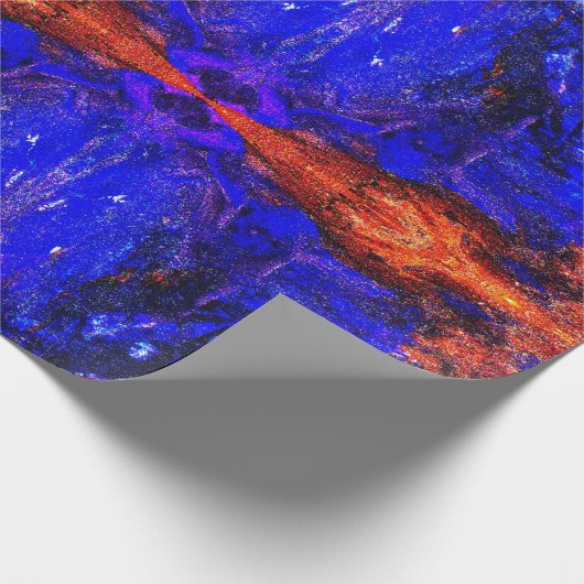 Blue Beast Running Fire Cadeaupapier (Hoek)