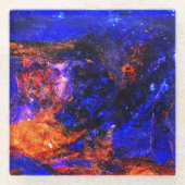 Blue Beast Running Fire Glazen Onderzetter (Voorkant)