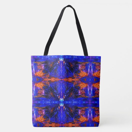 Blue Beast Running Fire Tote Bag (Voorkant)