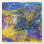 Blue Beast Running Glazen Onderzetter (Voorkant)