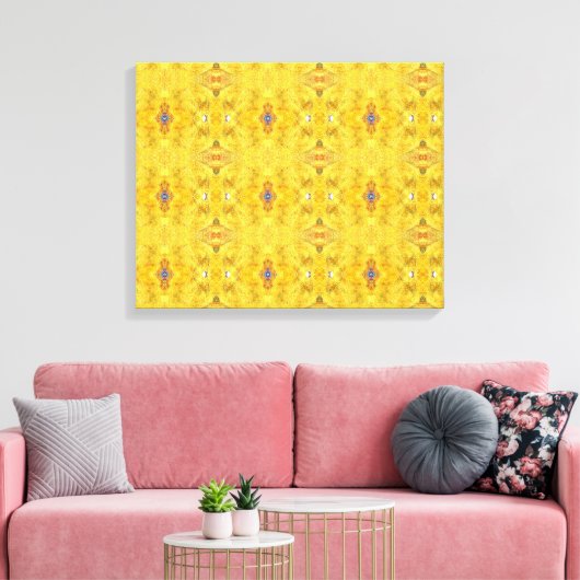 Blue Beast Running Yellow Canvas Afdruk (Insitu (Woonkamer))