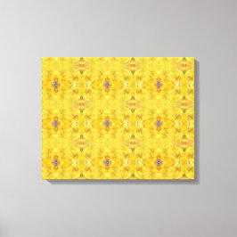 Blue Beast Running Yellow Canvas Afdruk