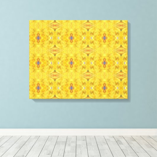 Blue Beast Running Yellow Canvas Afdruk (Insitu (Houten vloer))