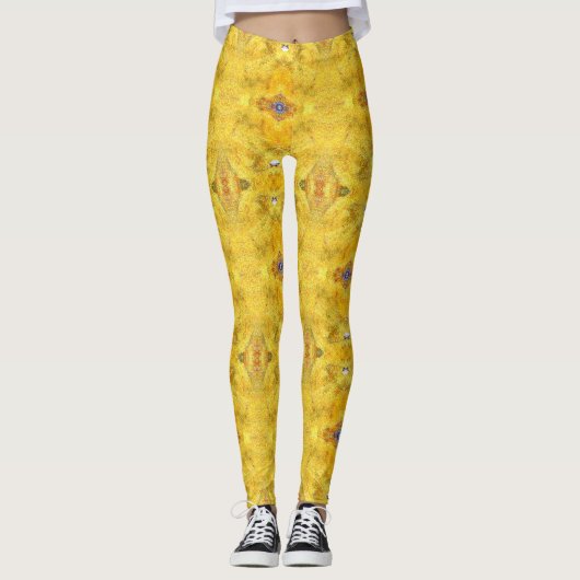 Blue Beast Running Yellow Leggings (Voorkant)