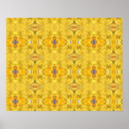 Blue Beast Running Yellow Poster