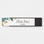 Blue beauty flower fall leaves deurbordje (Voorkant)