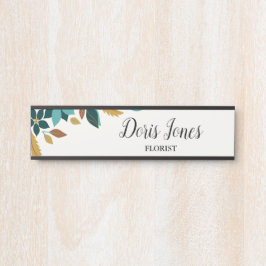 Blue beauty flower fall leaves deurbordje