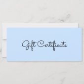 Blue Beauty Simple Business Cadeaubon (Voorkant)