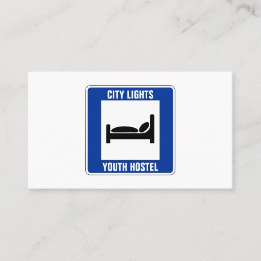 Blue Bed Logo, Hostel Accommodatie Visitekaartje (Voorkant)