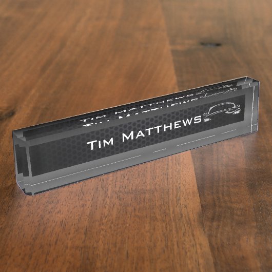 Blue bedrijf kantoor desk naambordje (Zijkant)