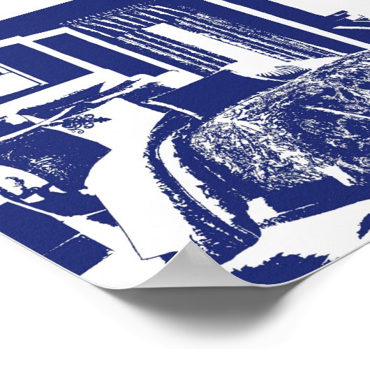 Blue Bedroom Sketch Poster (Hoek)