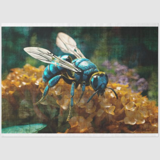 Blue Bee Decoupage papier (Voorkant)