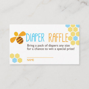 Blue Bee Luier Raffle Ticket Informatiekaartje