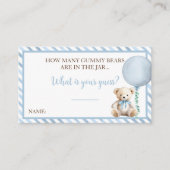 Blue Beer Baby shower Guessing Game Kaart (Voorkant)