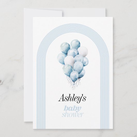 Blue Beer Baby shower Invitation Kaart (Achterkant)