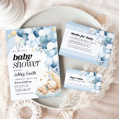 Blue Beer Baby shower Invitation Kaart