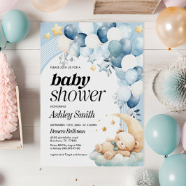 Blue Beer Baby shower Invitation Kaart