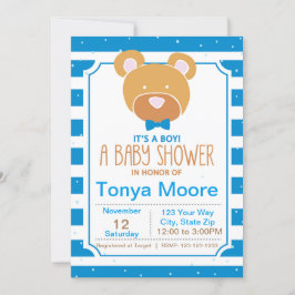 Blue Beer Baby shower Invitation Kaart