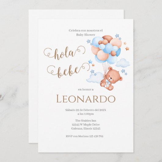 Blue beer baby shower uitnodiging (Voorkant / Achterkant)