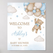 Blue Beer Baby shower Welkom Poster (Voorkant)
