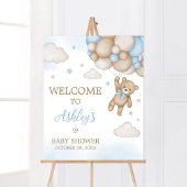 Blue Beer Baby shower Welkom Poster