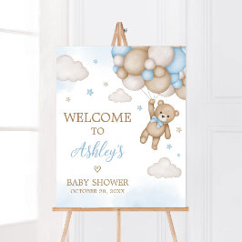 Blue Beer Baby shower Welkom Poster
