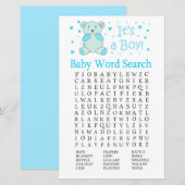 Blue beer Baby shower Word Search Game (Voorkant / Achterkant)