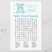 Blue beer Baby shower Word Search Game (Voorkant)