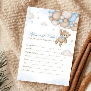 Blue Beer Ballon Baby shower Advies & Wishes Game