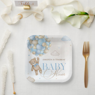 Blue Beer Ballonnen Baby Shower Papieren Bordje