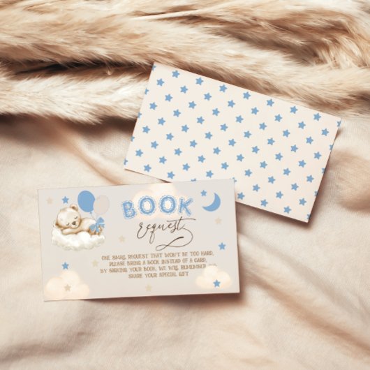 Blue Beer Balloons Boy Baby shower Boeken voor Bab Informatiekaartje