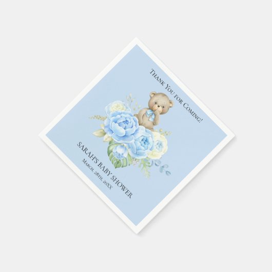 Blue Beer Boy Thema | Baby shower Napkins Servet (Hoek)