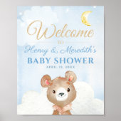 Blue Beer Boy's Baby shower Welcome Sign Poster (Voorkant)