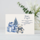 Blue Beer Christmas Baby shower Diapper Raffle Informatiekaartje (Staand voorkant)