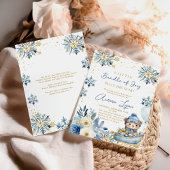 Blue Beer Christmas Winter Boy Baby shower Kaart