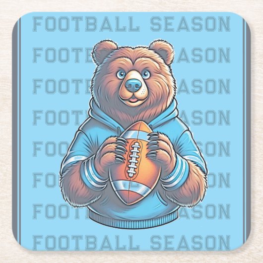 Blue Beer Custom Football Kartonnen Onderzetters (Voorkant)