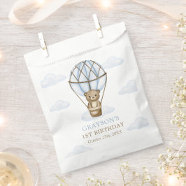 Blue Beer Hot Air Balloon Boys 1st Birthday Bedankzakje