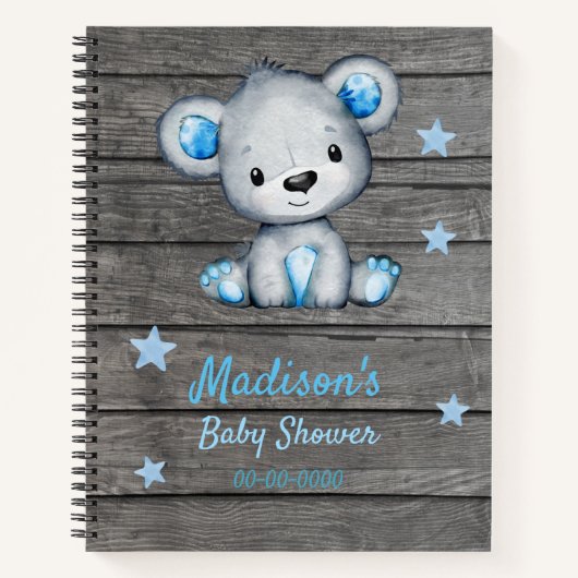 Blue Beer Hues Book Baby shower Rustic Notitieboek (Voorkant)